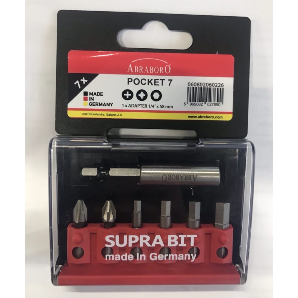 POCKET BIT KÉSZLET 7 PH2/PZ2/HEX3-6/HOLDER