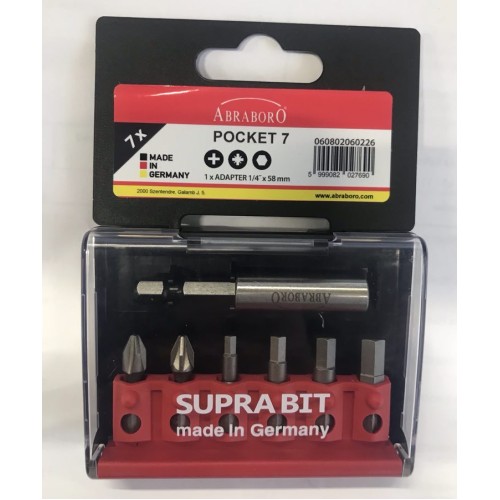 POCKET BIT KÉSZLET 7 PH2/PZ2/HEX3-6/HOLDER