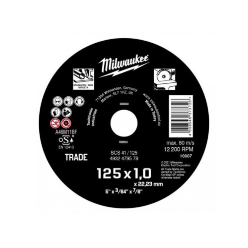 Vágókorong Milwaukee 125x1,0 (INOX)