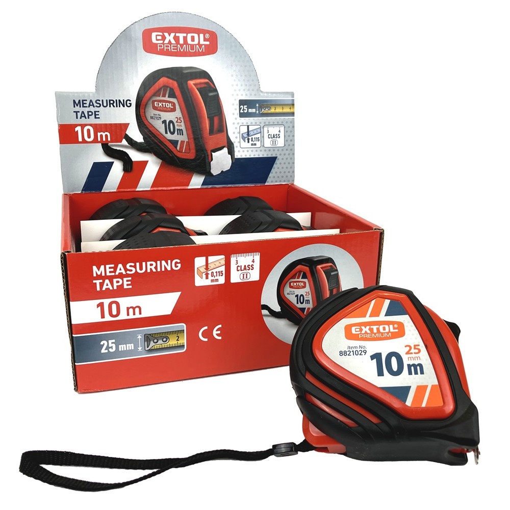 Mérőszalag 10mx25mm metrikus EXTOL Premium