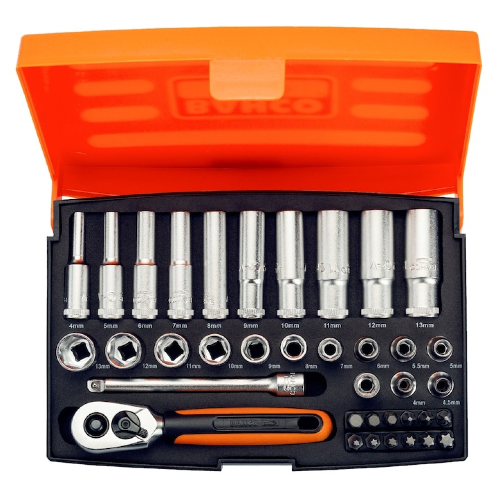 Bahco Dugókulcs Klt. 1/4"  37 részes SL25L